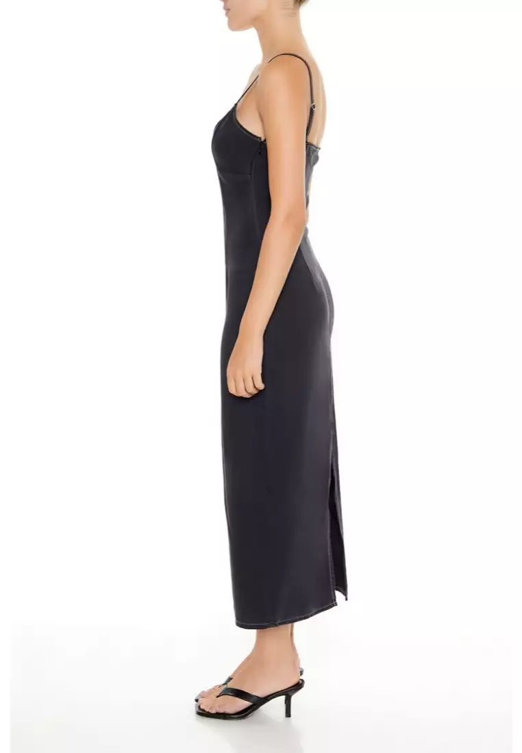 Forever 21 black slip dress online