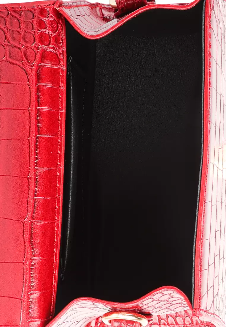 Red croc sale crossbody bag