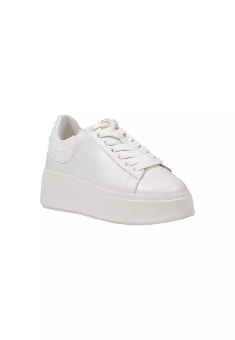 Leather Lace-Up Sneakers with Rubber