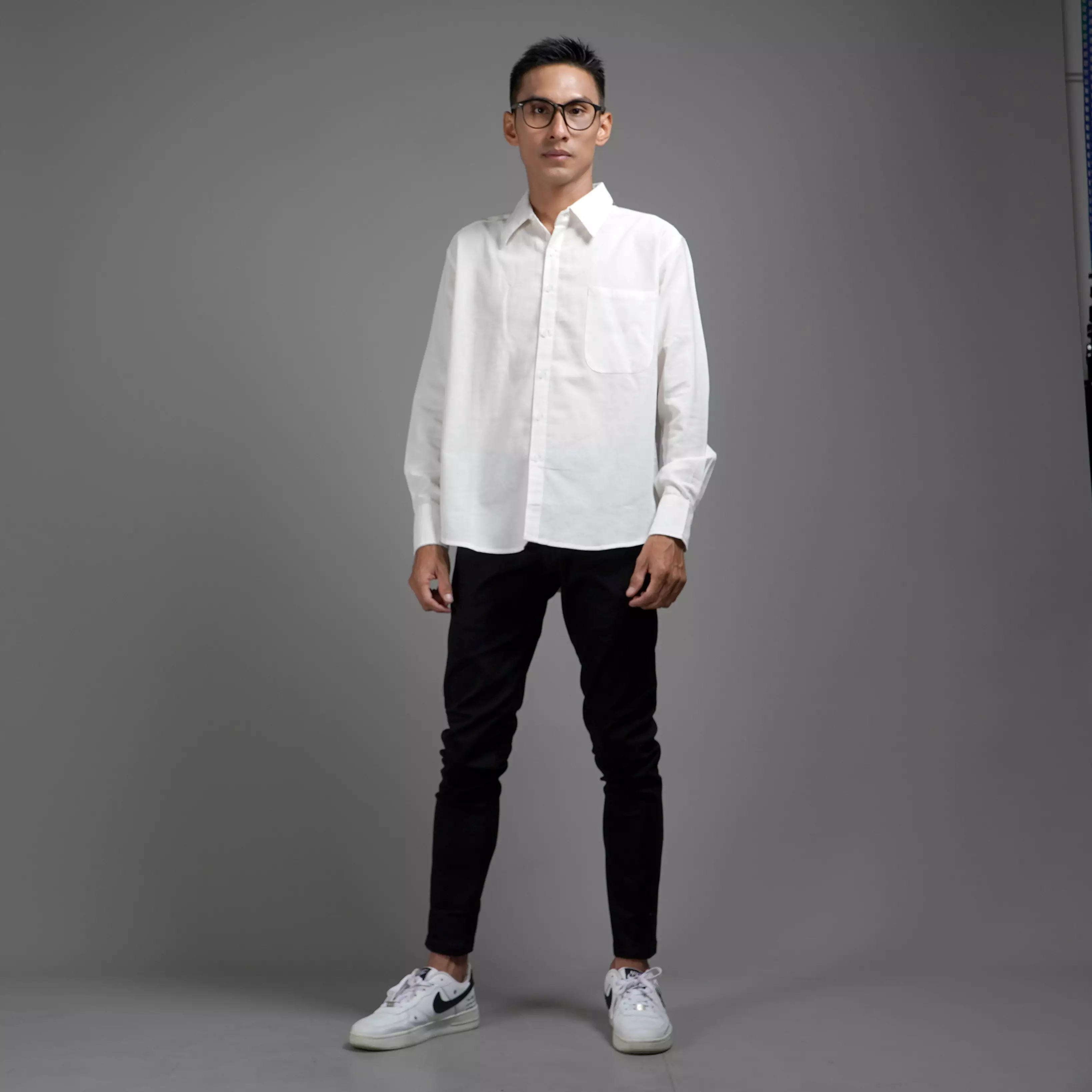  FERNANDO Kemeja Pria Workshirt Long Sleeve Work Shirt - PUTIH