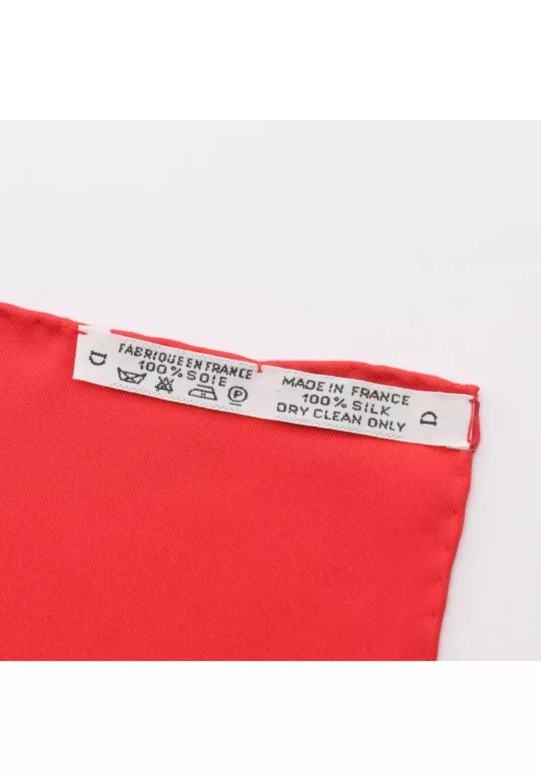 Pre-Loved Hermès carres 90 Au FIL de la SOIE scarf silk Red multicolor