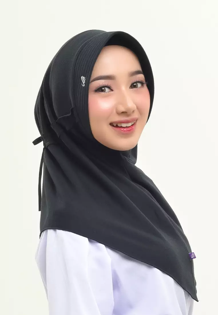Rabbani - Kerudung Instan Sekolah Morgan Exclusive Hitam XL