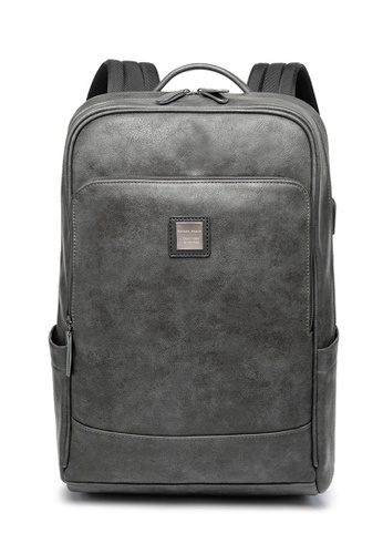 Twenty Eight Shoes grey Faux Leather Laptop Backpack ET6073 8CB02AC2012511GS_1