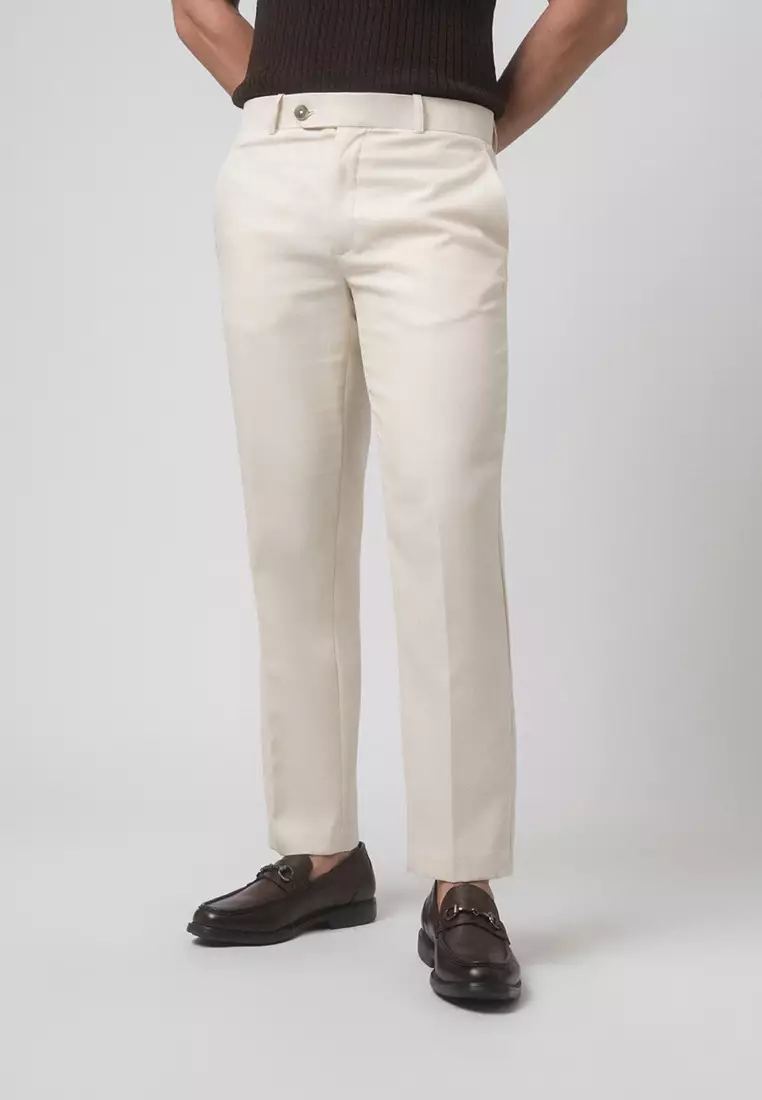 Pedro Regular Fit Trousers Pants Ivory