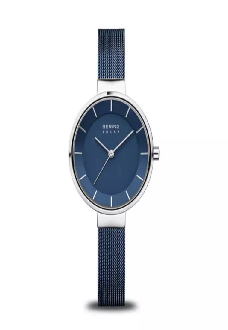 Women's Blue Steel Mesh Bracelet and Blue Dial Solar Watch - 14631-307