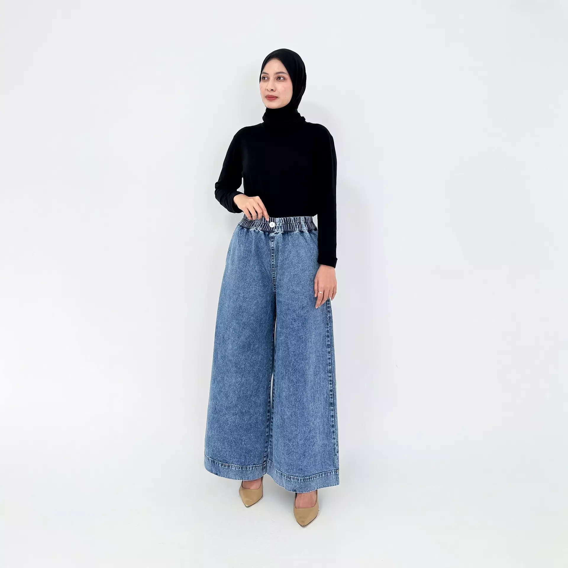Lizzy Loose Denim Pants - Celana Jeans Wanita Panjang 102 cm SNOW