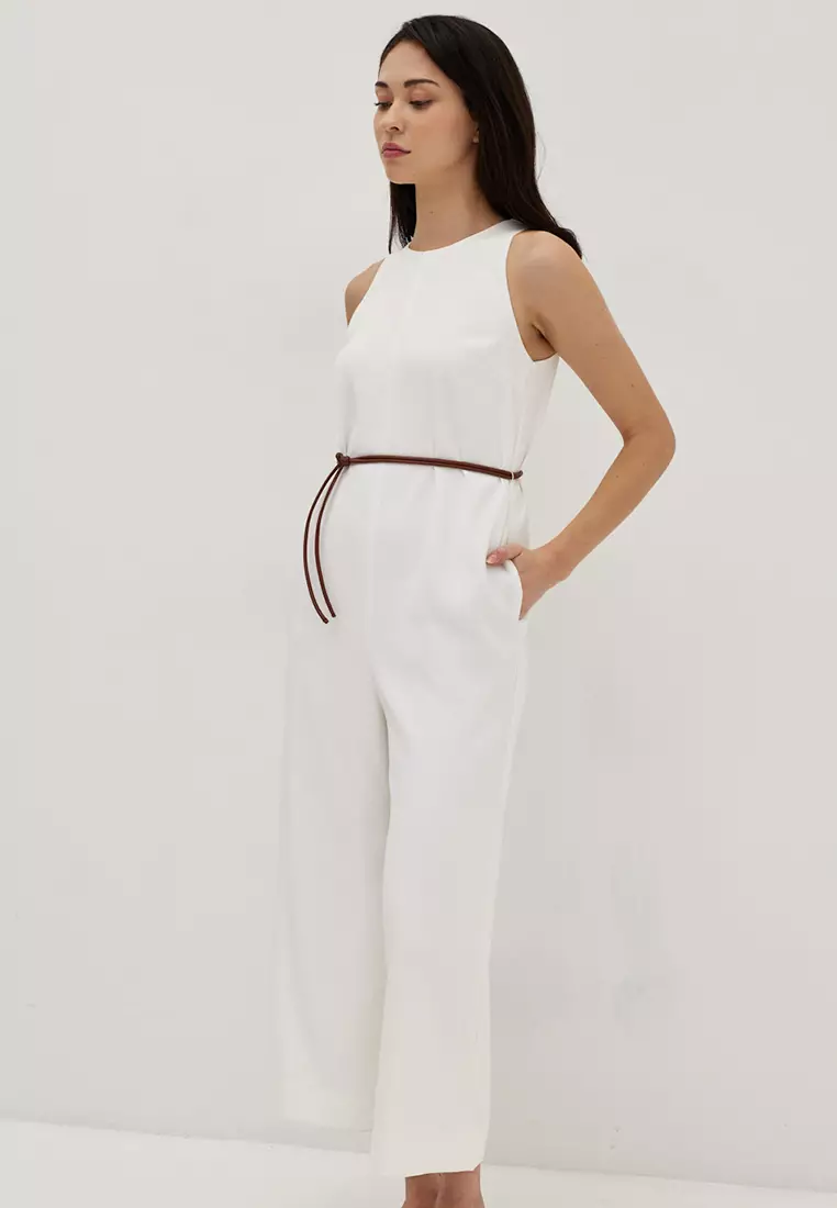 Ciely Cotton Straight Leg Maxi Jumpsuit