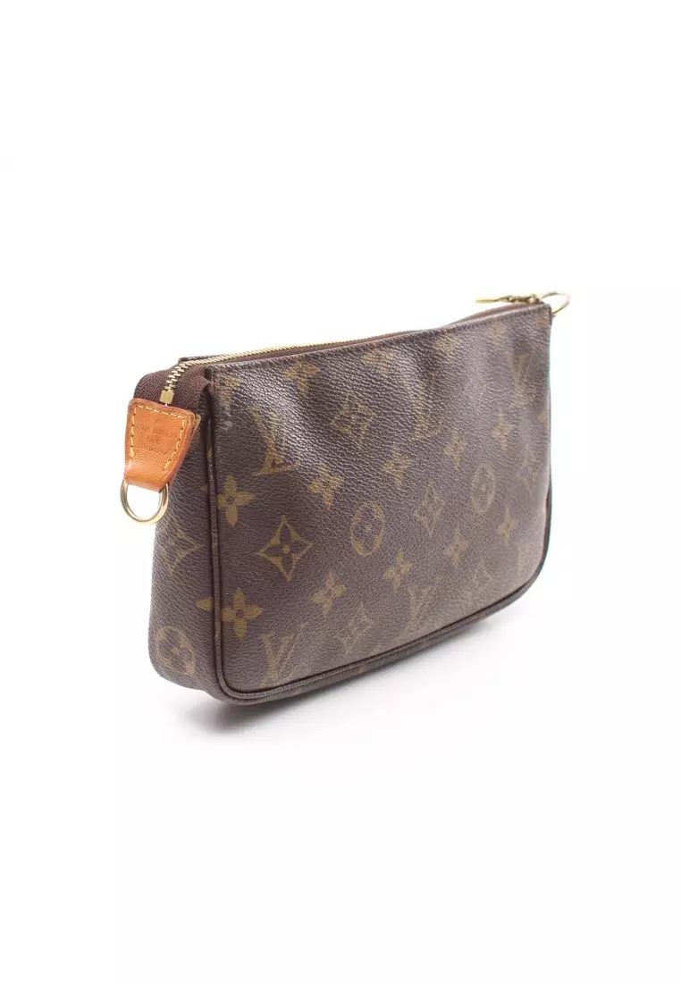 Louis+Vuitton+Pochette+Accessoires+Pouch+Brown+Leather for sale online