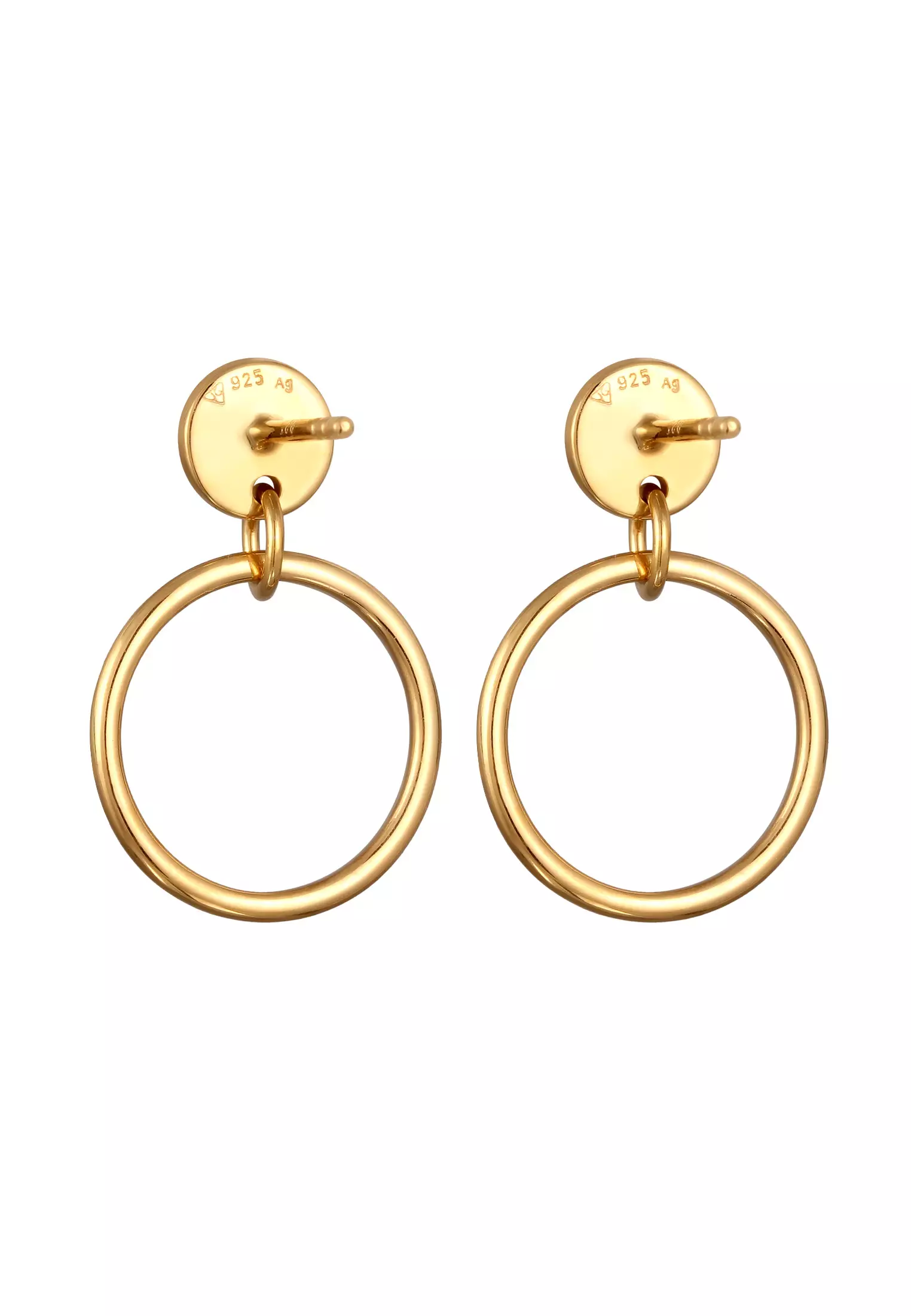 耳环耳钉圆形吊坠 Geo 镀金