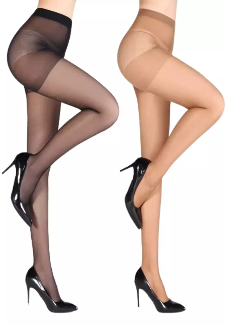 2 Pack Stockings in Nude and Black