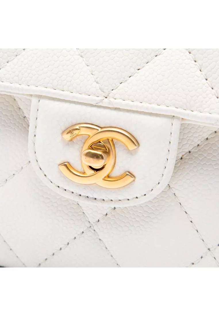 Pre-Loved Chanel Mini Cc Quilted Caviar Messenger Flap