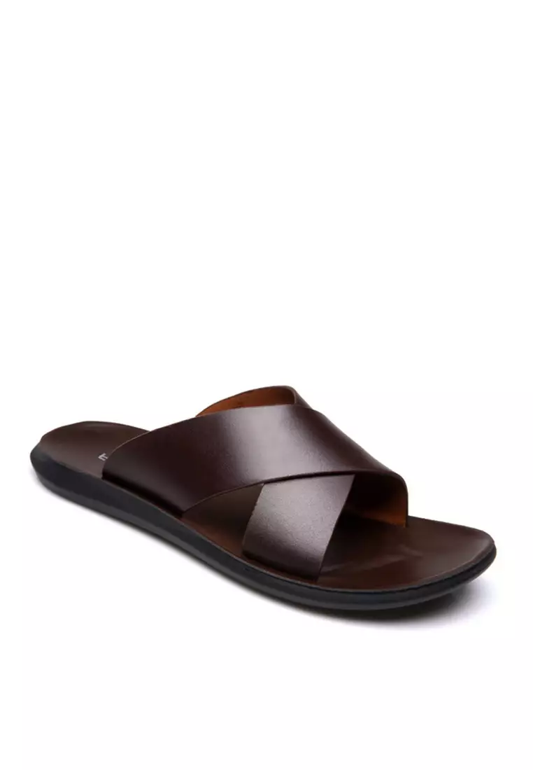 VANSA Simple Leather Sandals VSM-S9006