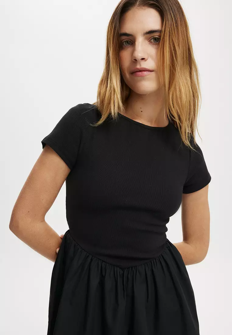 Romee Short Sleeves Mini Dress