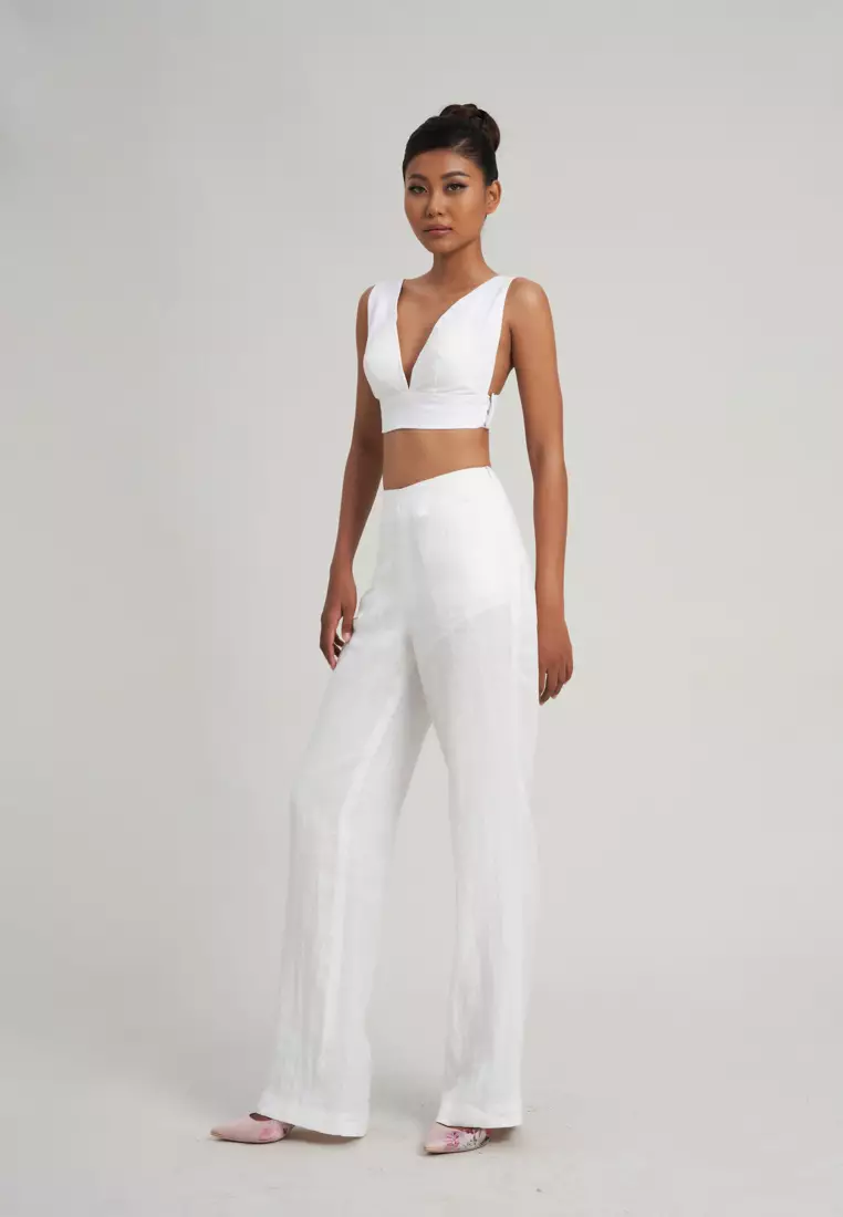 WHITE LINEN CULOTTES