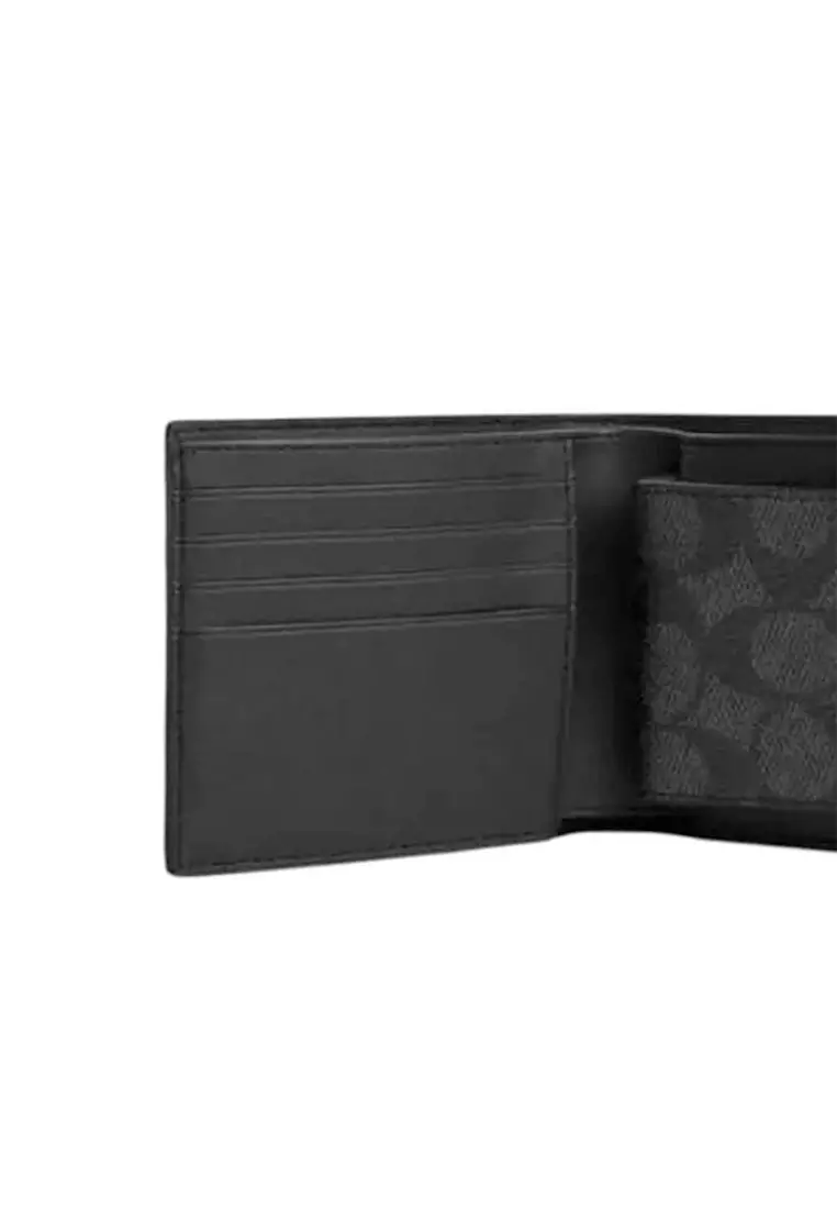 3 In 1 Wallet In Signature Canvas With Varsity Stripe CW385