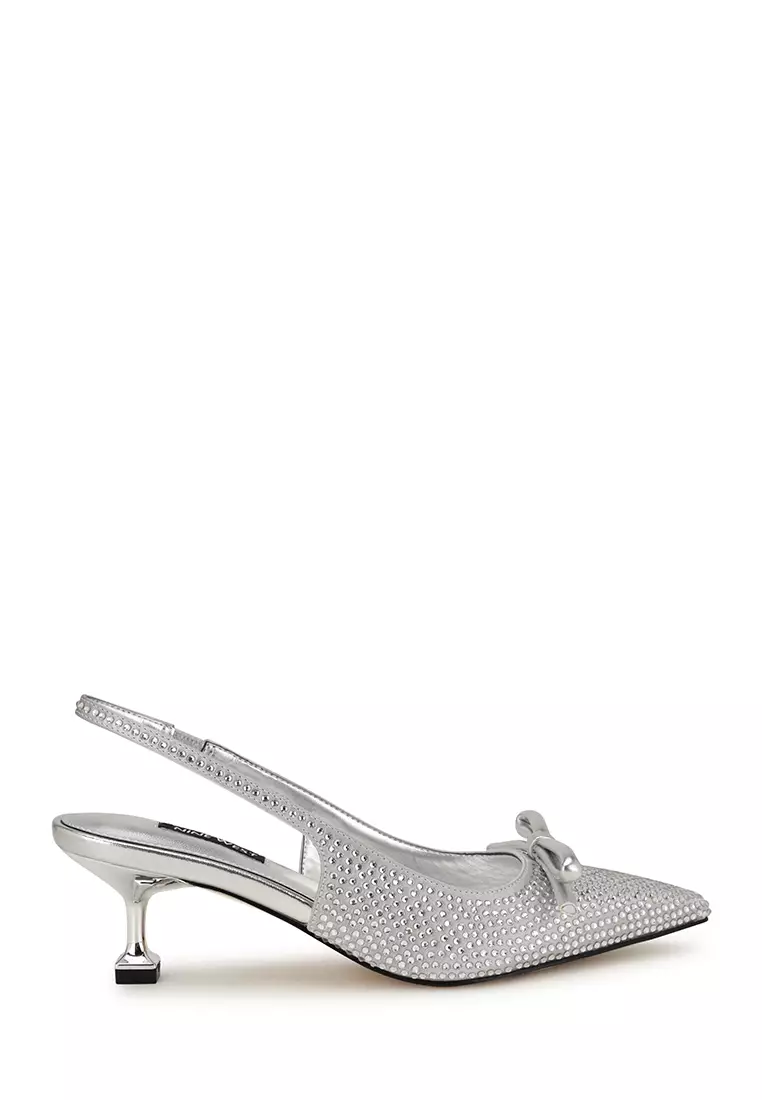 Discount on Nine West  shoes - SKU: Wunder2 Bow Slingback Silver