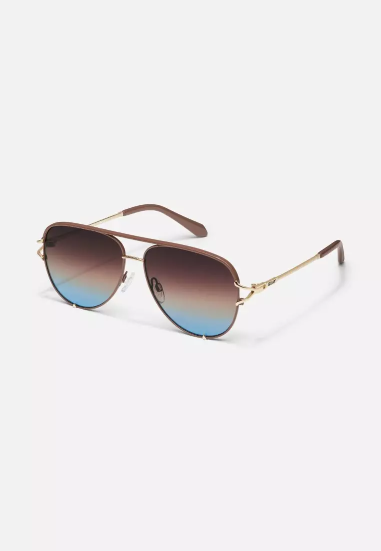 QUAY High Key Twist Sunglasses - Doe/Brown Blue