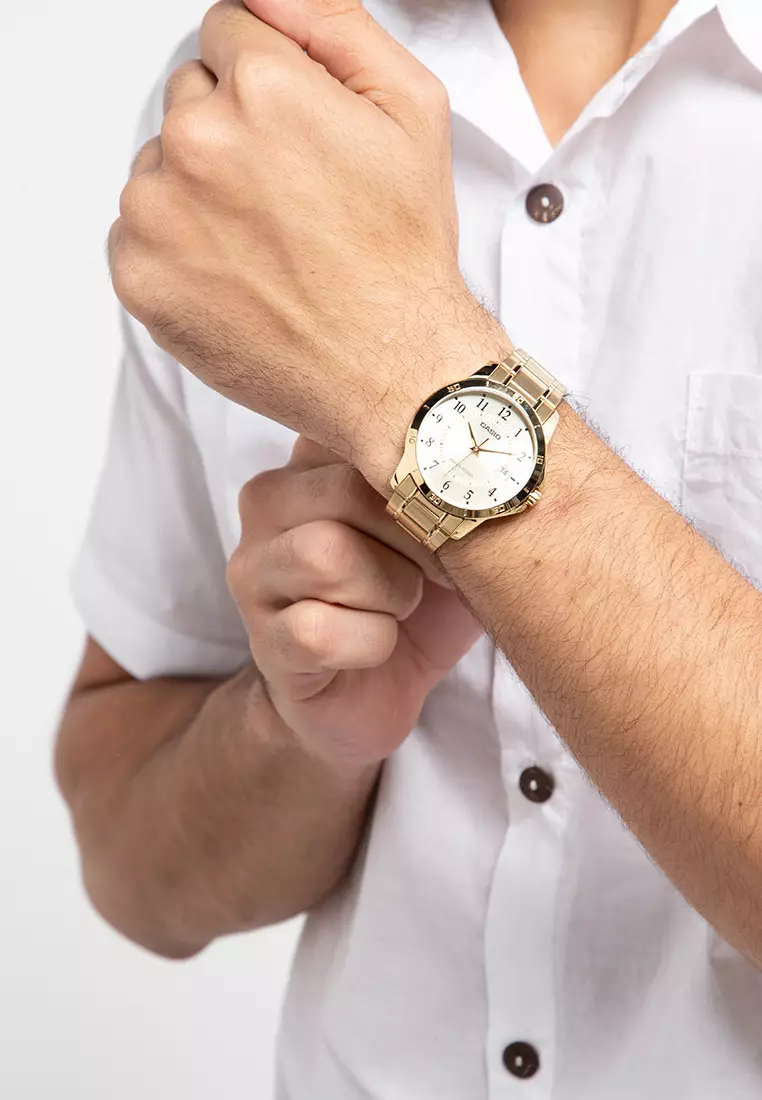 CASIO Jam Tangan MTP-V004G-9BUDF Gold