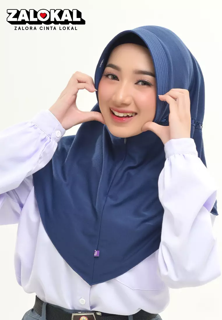 Rabbani - Kerudung Sekolah Instan Aero Exclusive Navy XL