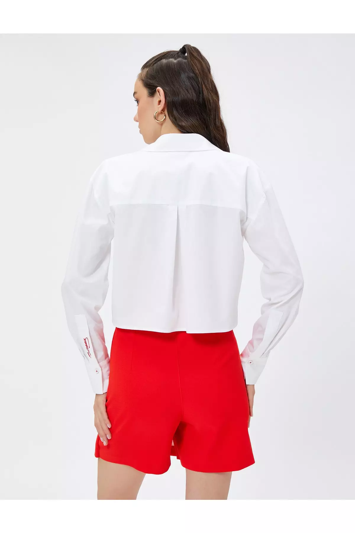 Buy KOTON Long Sleeve Crop Shirt 2024 Online | ZALORA Singapore