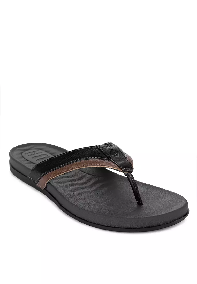 Sperry black flip flops store