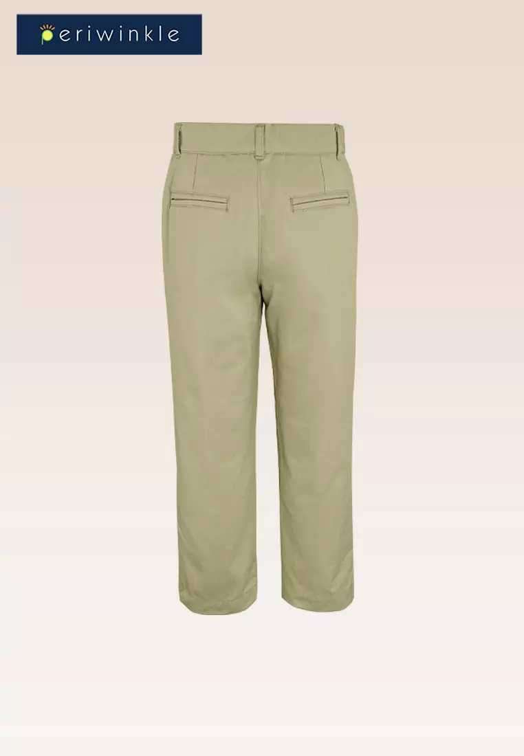 Denzel Boys Khaki Straight Leg Pants With Adjuster