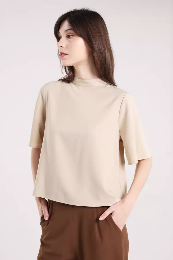 MINIMAL - Butterfly - Blus Lengan Butterfly - Beige Colour Beige