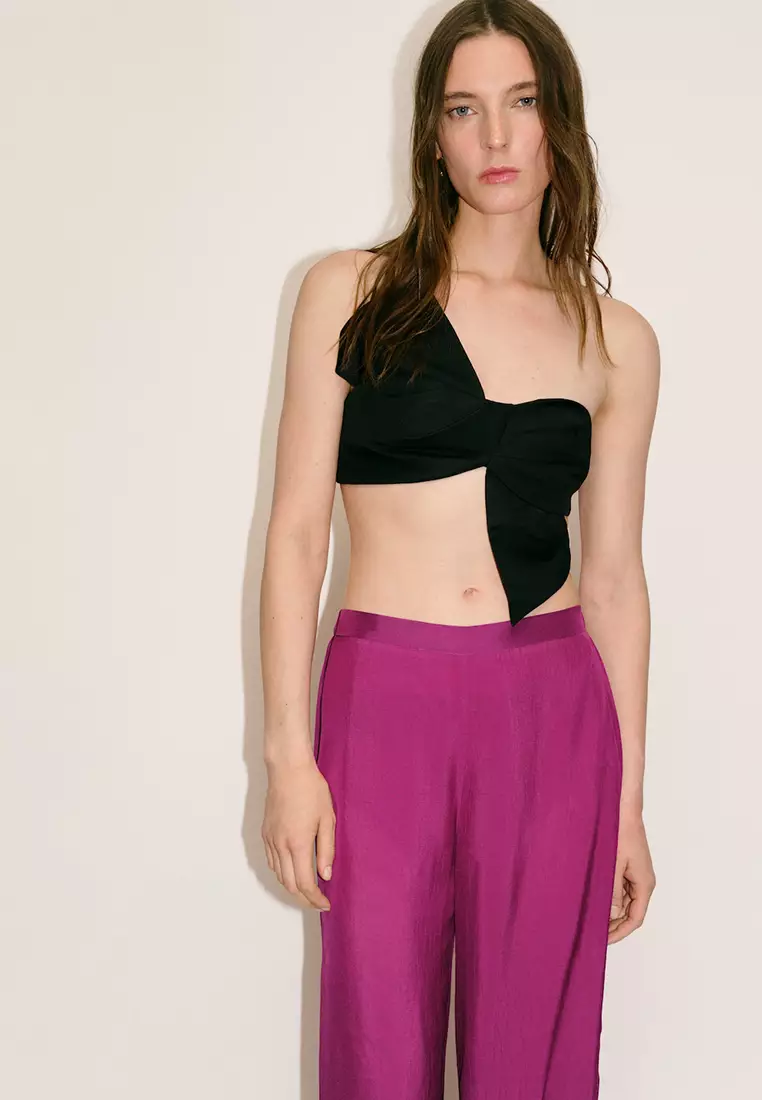 Satin Straight-Fit Trousers