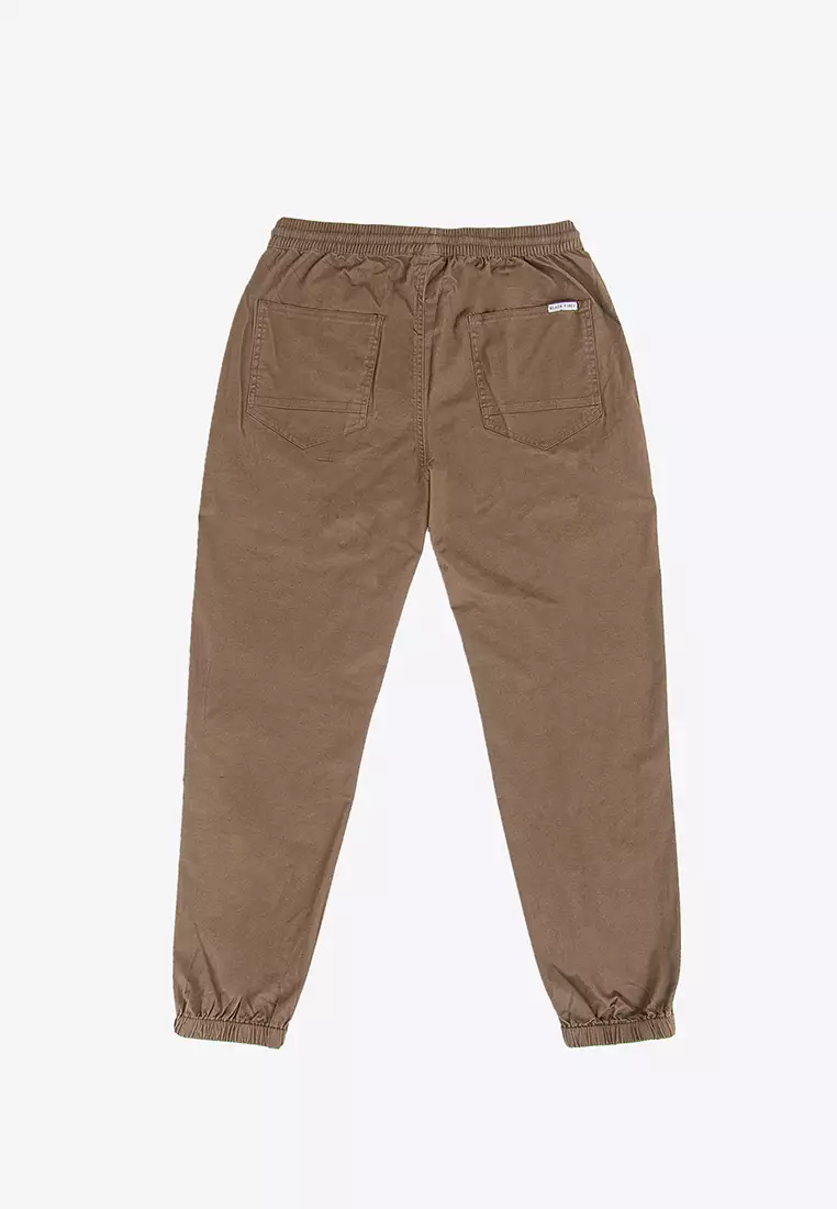 Forest 100% Cotton Twill Slim Fit Jogger Long Pants - Seluar Panjang Lelaki - 610189- Brown