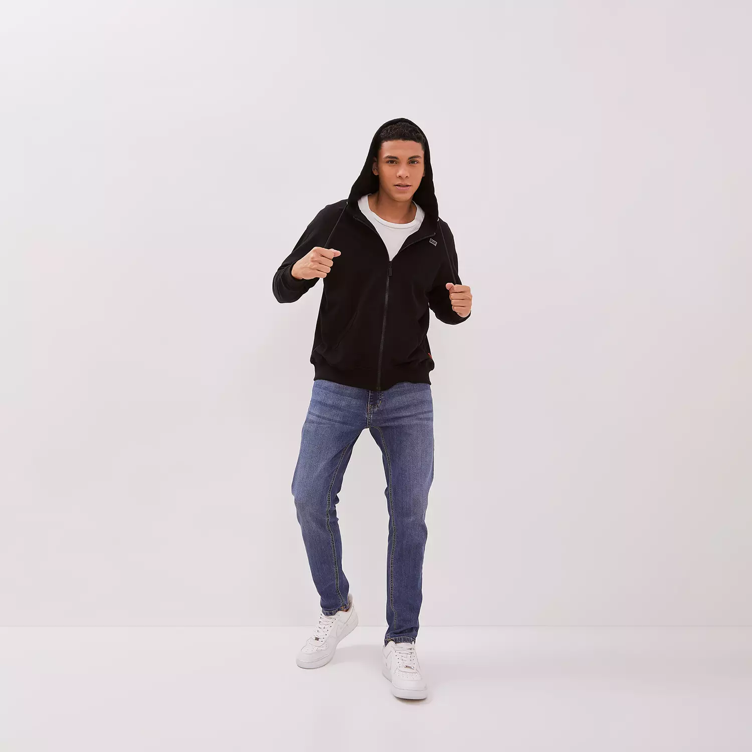 DUST Jaket Hoodie Unisex Huraga Hitam (D.5401-U)