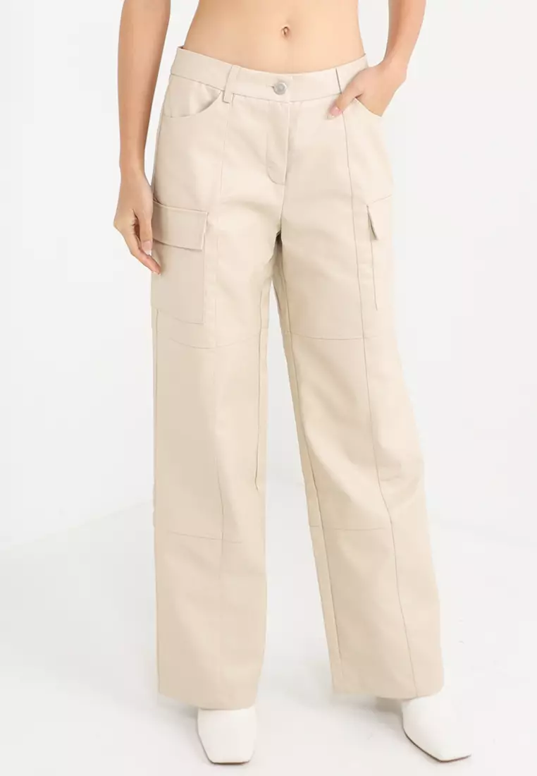 Walk On The Wild Side PU Cargo Pants