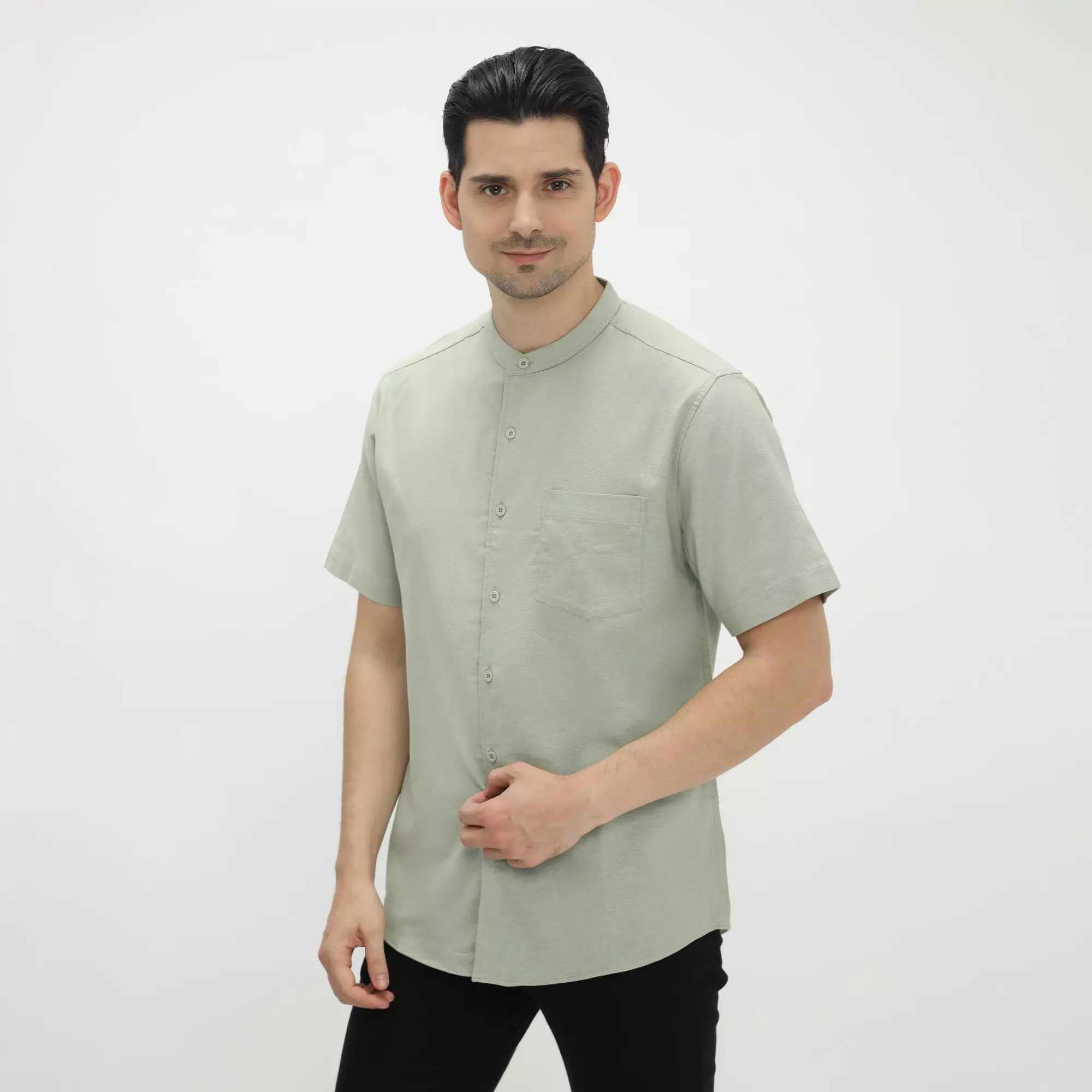 Platini Kemeja Koko Pria Lengan Pendek Katun 21049