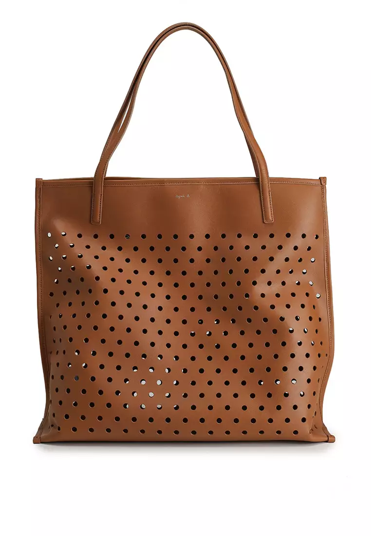 agnès b. Perforated Leather Tote Bag 2026 | Buy agnès b. Online