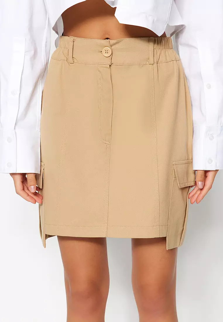 Buy Trendyol Pocketed Elastic Waist Skirt 2024 Online | ZALORA Singapore