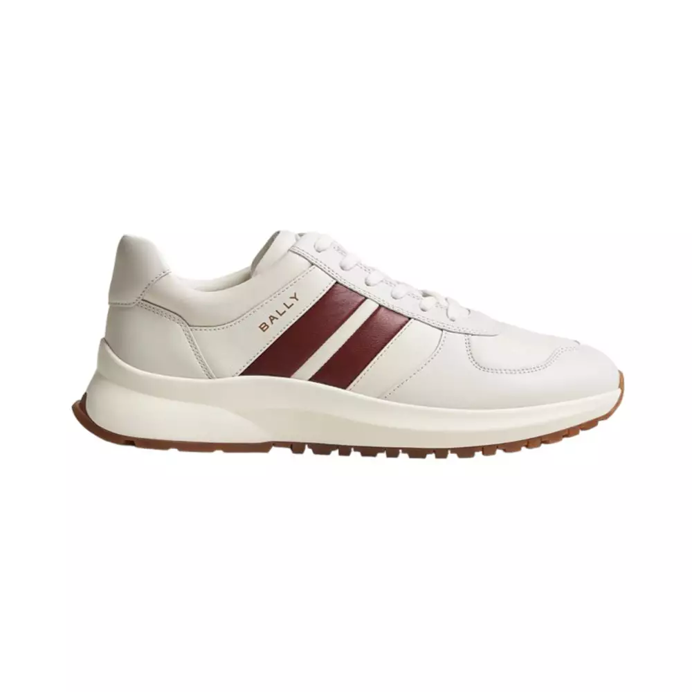 Jual BALLY Darsyl Ribbon Calf Running Sneakers White Red Original