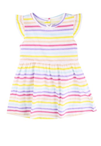 Jual Fox Kids Baby Baby Girl Flutter Sleeve Rainbow Stripe Dress Original Zalora Indonesia