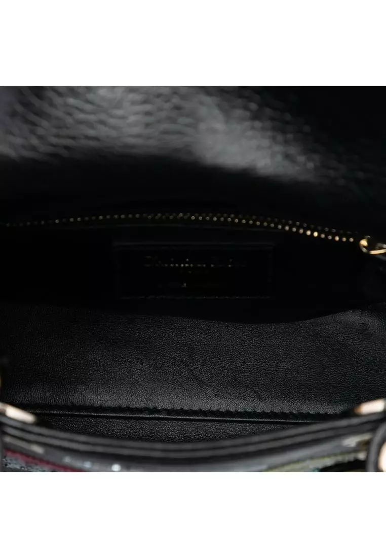 Pre-Loved Dior Mini Calfskin Beaded Lady Dior