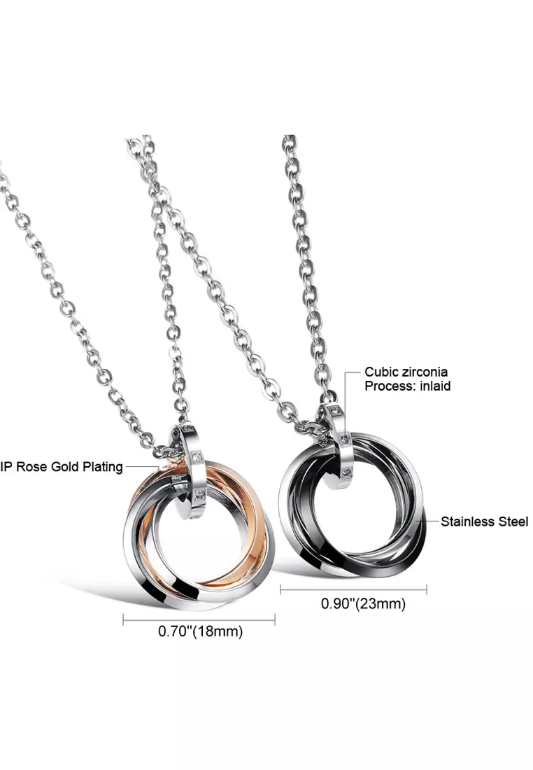 Couples Pendant Necklace 1 Set