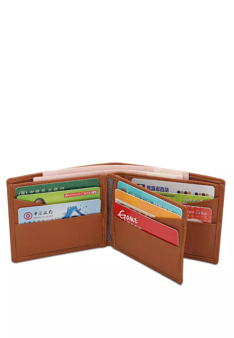 Men's Genuine Leather RFID Blocking Bi Fold Wallet