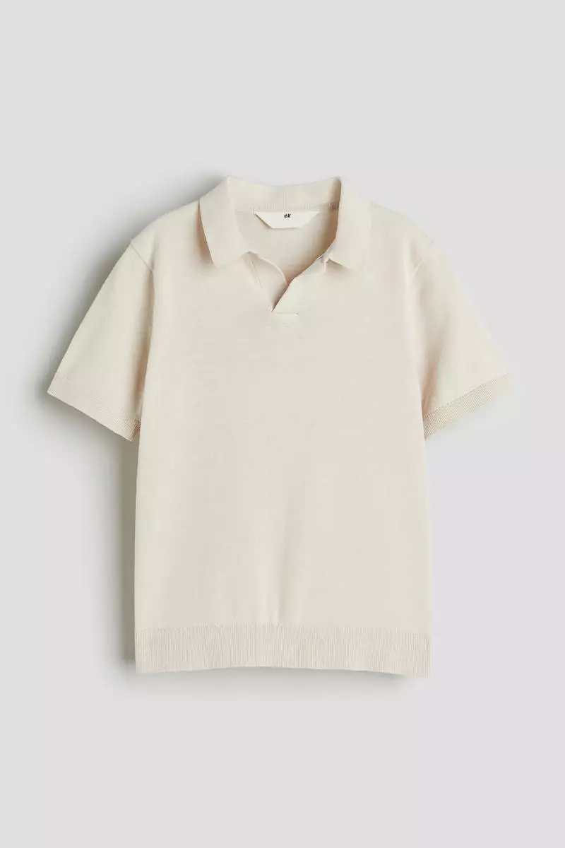 Fine-knit polo shirt