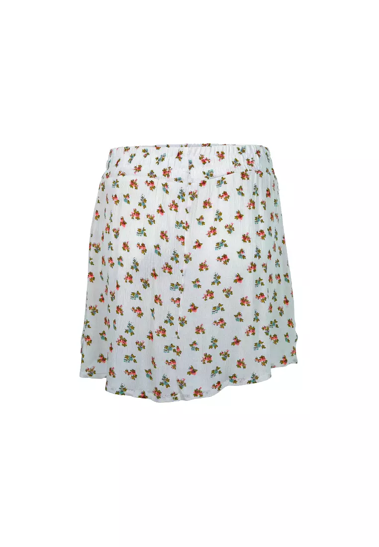 Cetak Skort Serut Putih