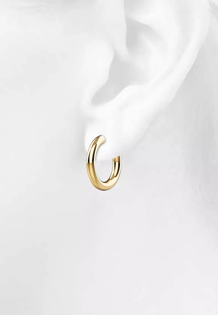 Creole C-Hoop Gold Layered Earrings 25mm