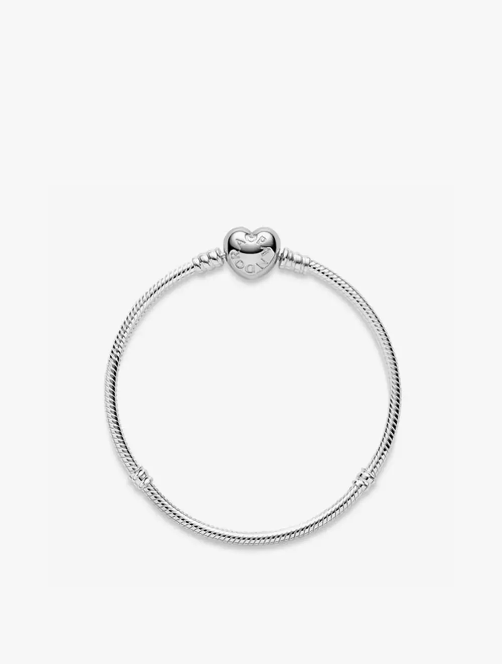 Pandora Moments Heart Clasp Snake Chain Bracelet - 17 - Silver
