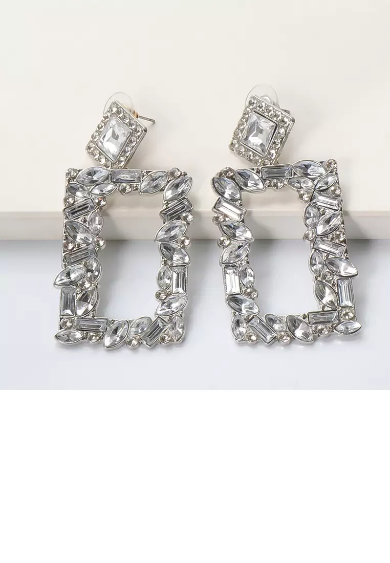 Rectangle earrings zara sale