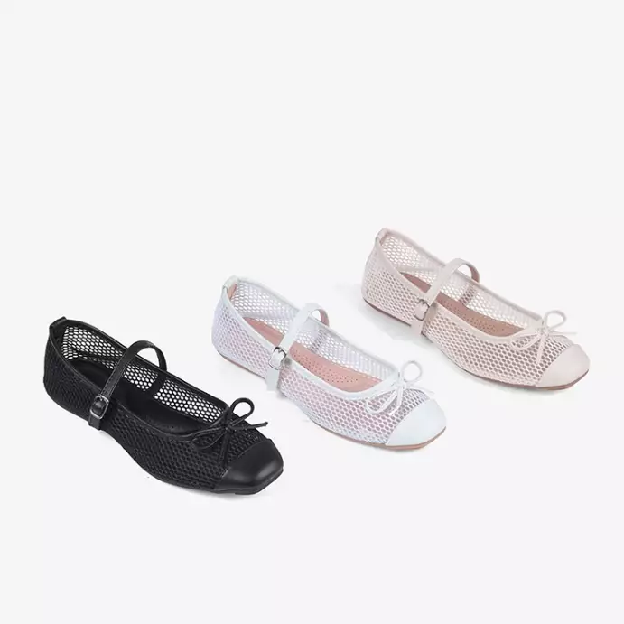 Flatshoes Mary Jane Jaring Transparan L.Mauvika