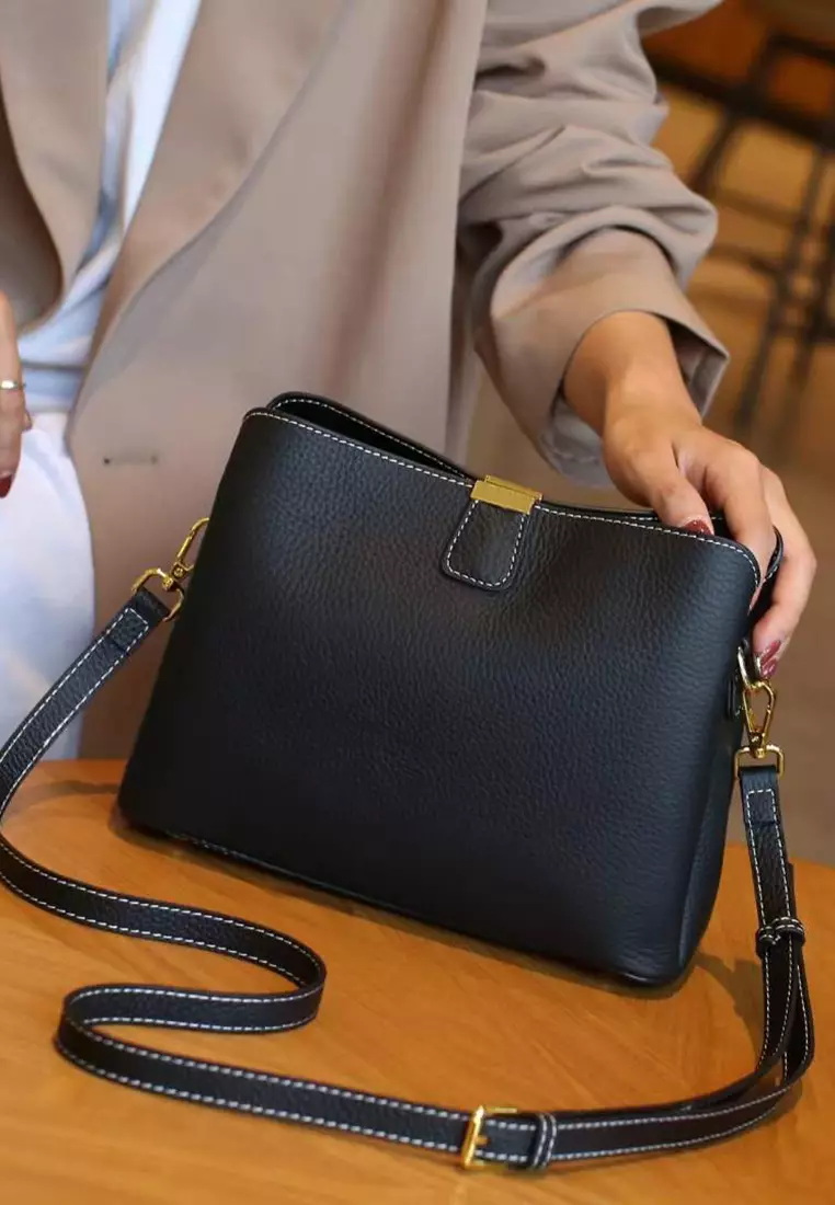 Women's Classic Cowhide Leather Crossbody Bags Tote Bags
