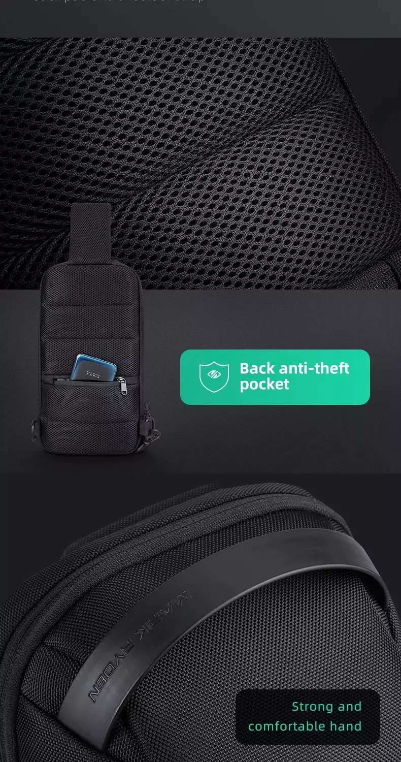 Mark Ryden MR7116 Tas Selempang Pria WaistBag Pria Sling Bag Pria Crossbody Bag TSA Lock - BLACK