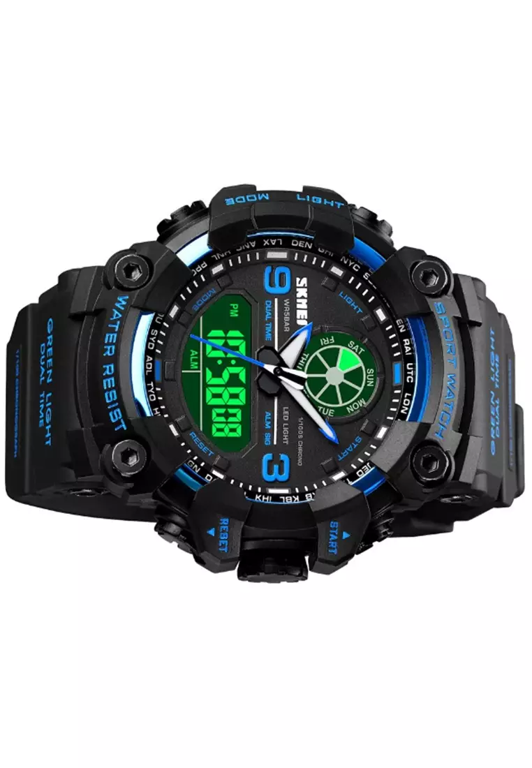 Jam Tangan Digital Pria Waterproof Many Function Strap Tali Material PU Silicone BY92 ORIGINAL