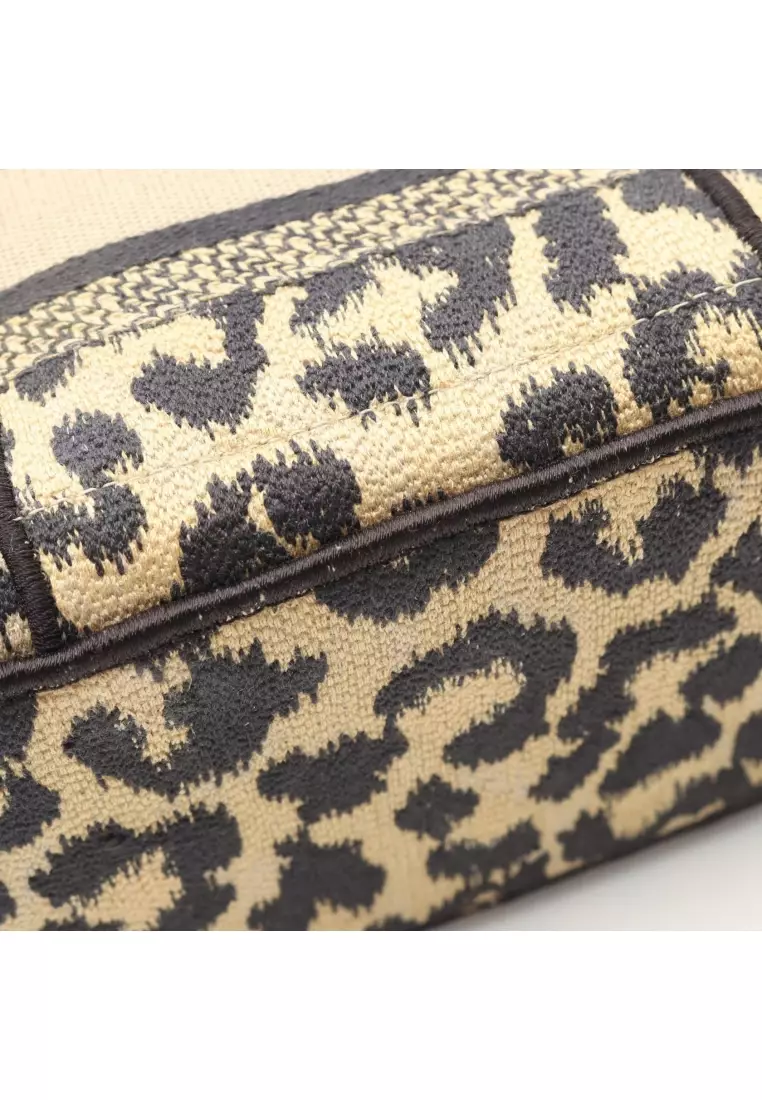 Pre-Loved Christian Dior DIORTRAVEL Small vanity vanity bag canvas beige black 2WAY