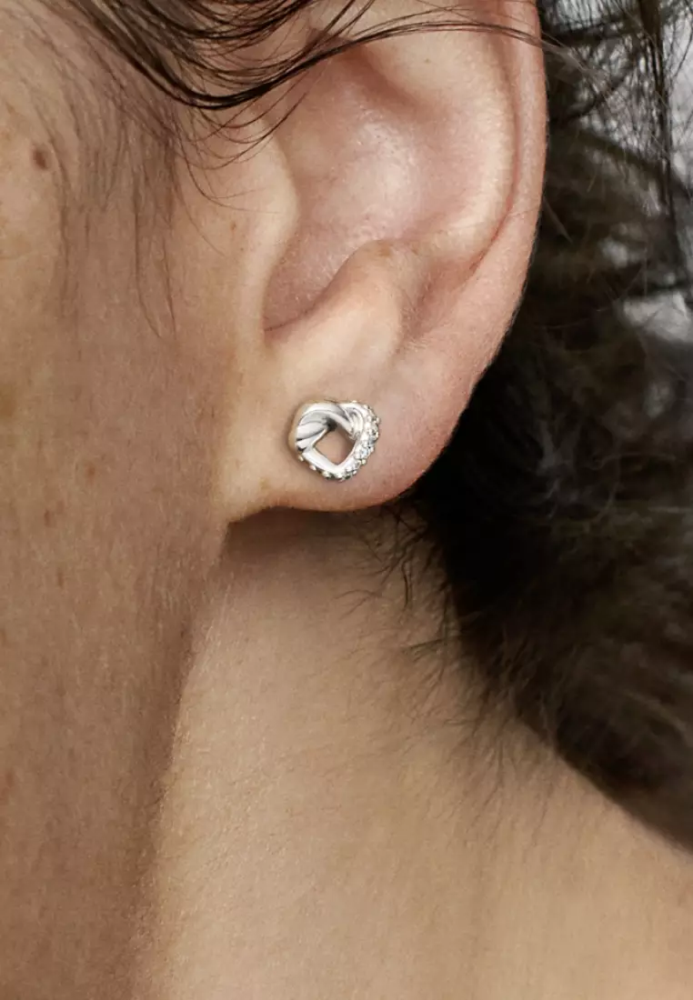 Pandora heart outlet stud earrings silver